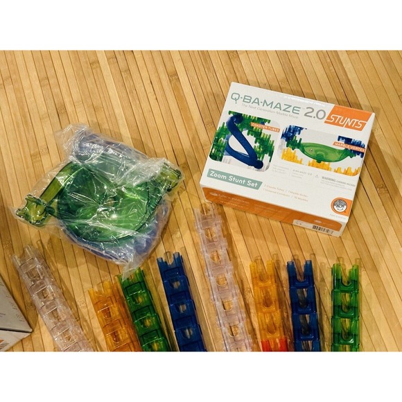 Q-BA-MAZE 2.0 Mega Stunts Set + Zoom Stunt Set Marble Maze Complete Mindware - Picture 9 of 15